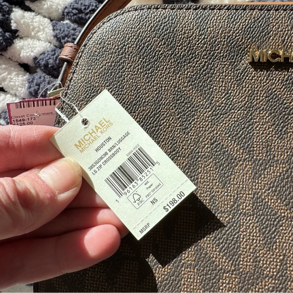 Michael Kors Tan and Brown large Crossbody Bag